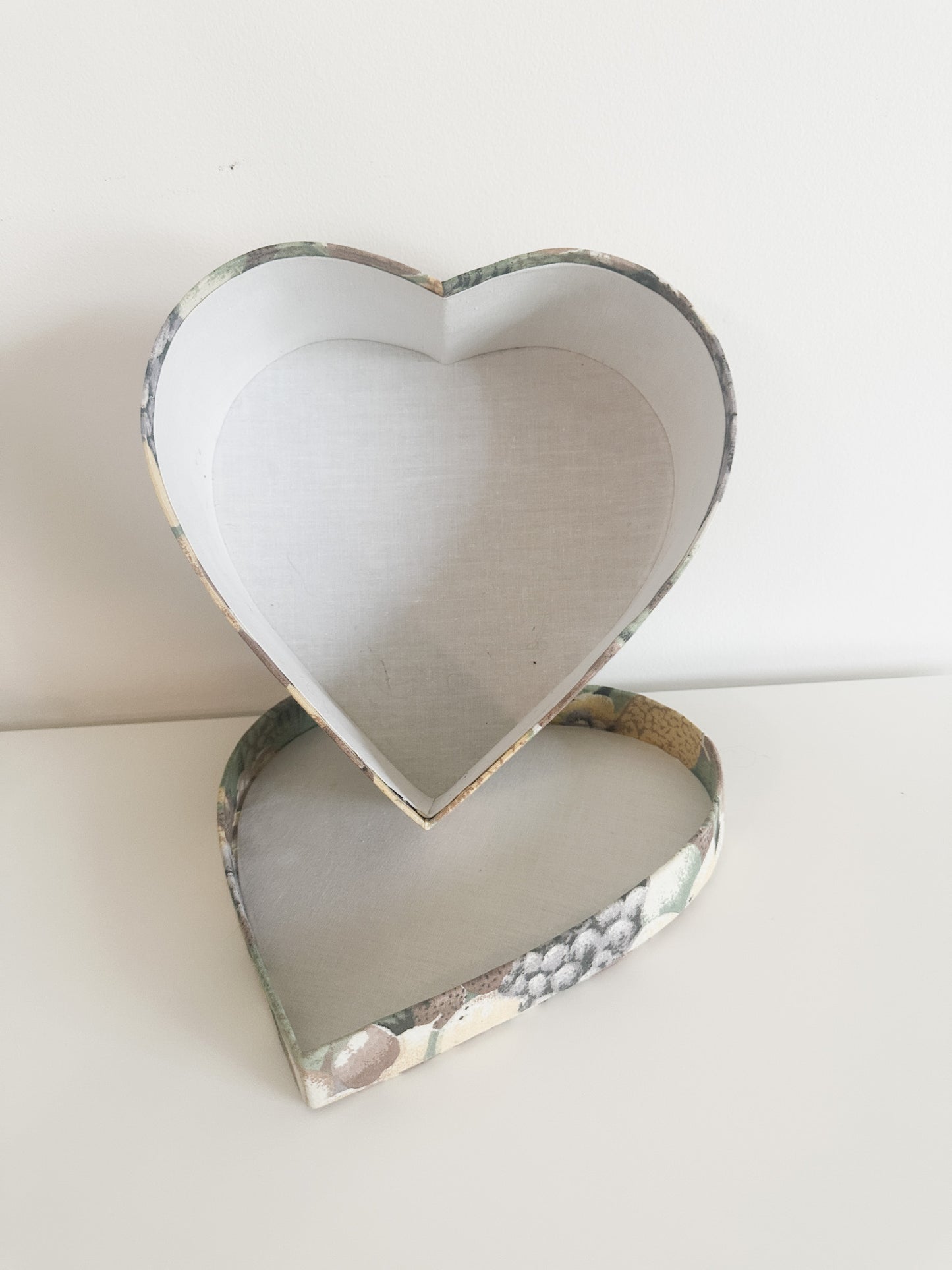 Heart Shaped Nesting Boxes | Vintage Heart Shaped Boxes | Vintage Heartshaped Fabric Nesting boxes