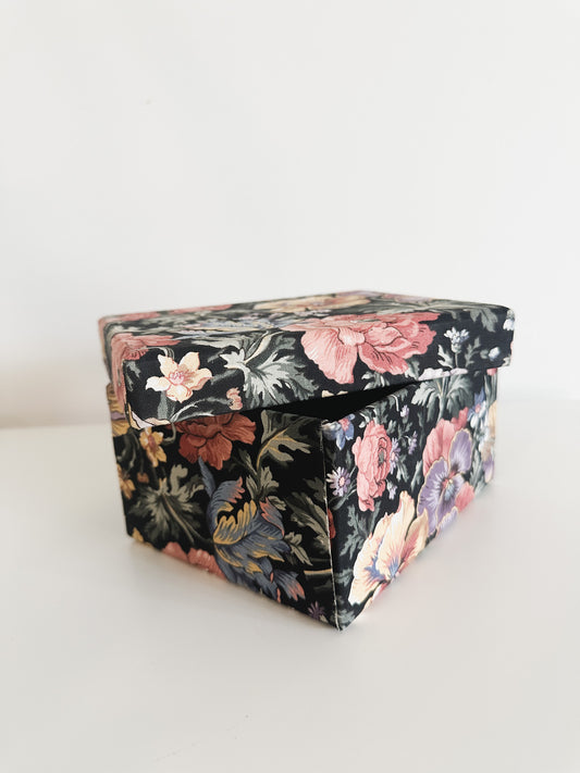 Floral Fabric Storage Vintage Box | Vintage Storage Box