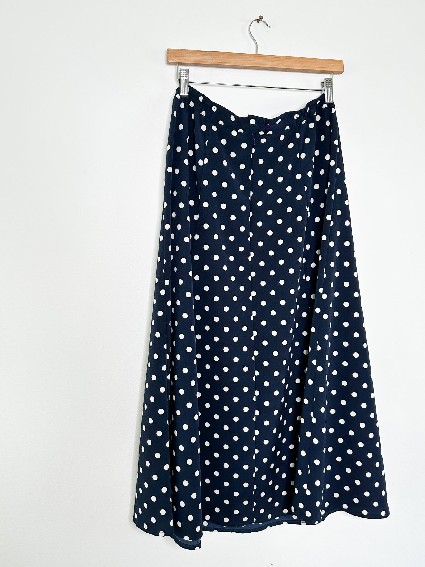 Vintage Nygaard Navy Blue Polka Dot ALine Skirt