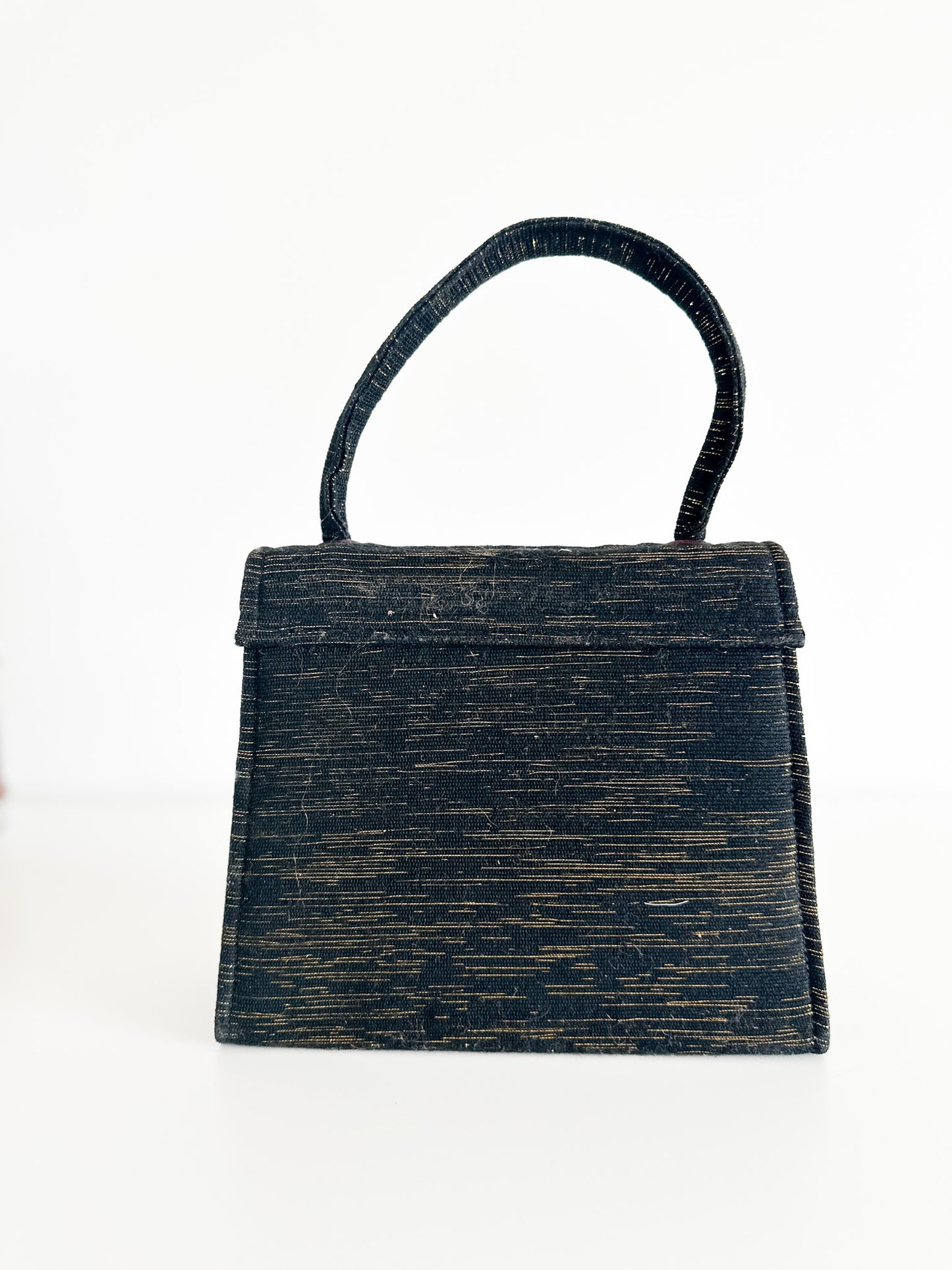 Woven Black and Gold Cocktail Bag