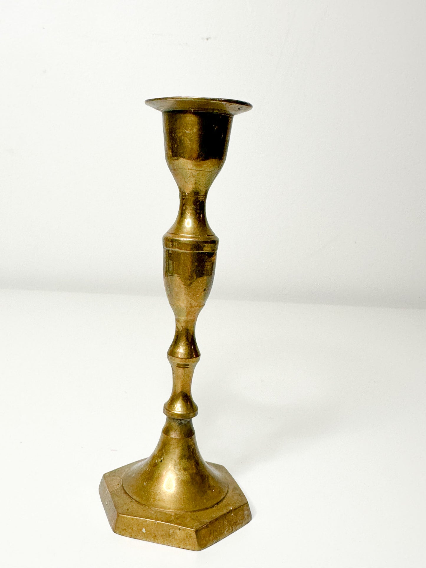 Curated Lot of Two Vintage Brass Candlesticks Holder | Vintage Brass Candlesticks Holder | Collectible Brass Candle Holders