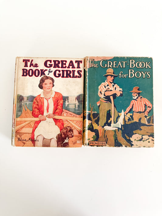 Lot of Two 1930s Vintage Books | The Great Book for Boys and The Great Book For Girls