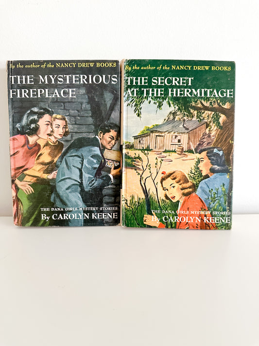 Lot of Two vintage Books | 1940s Vintage Books | The Secret at The Hermitage and The Mysterious Fireplace by Carolyn Keene