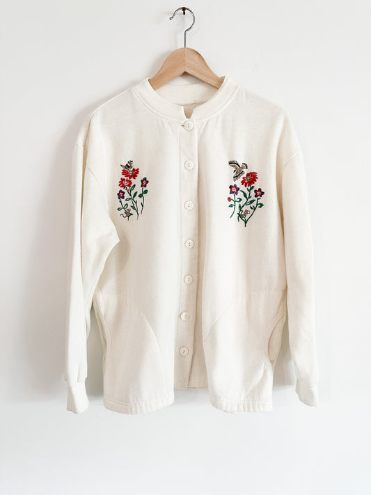 Vintage Button Front Cardigan with Embroidery detail | Size Medium/Large