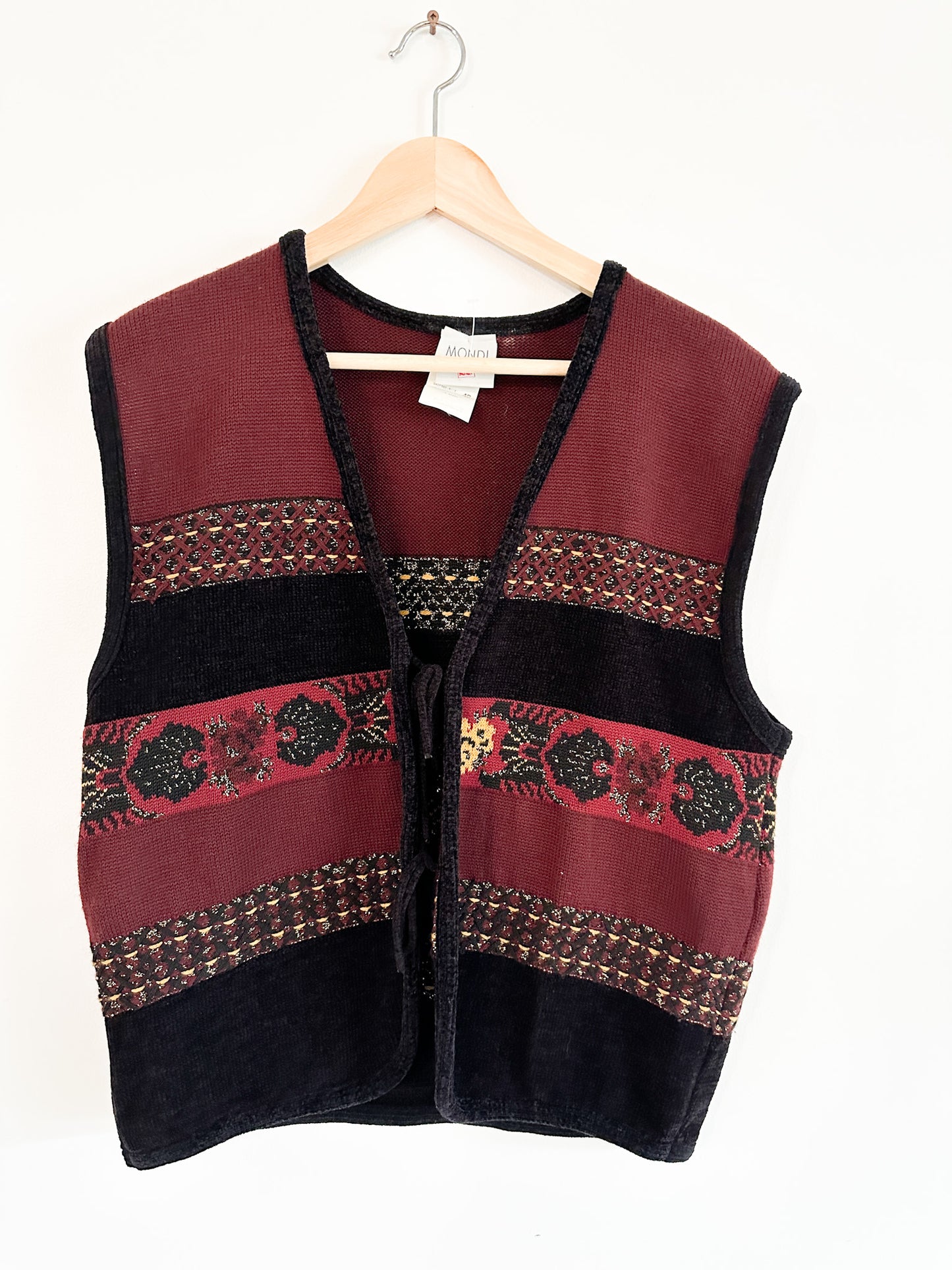 Mondi Woven Vest with front detailing | Vintage Vest| Size:42 / Large