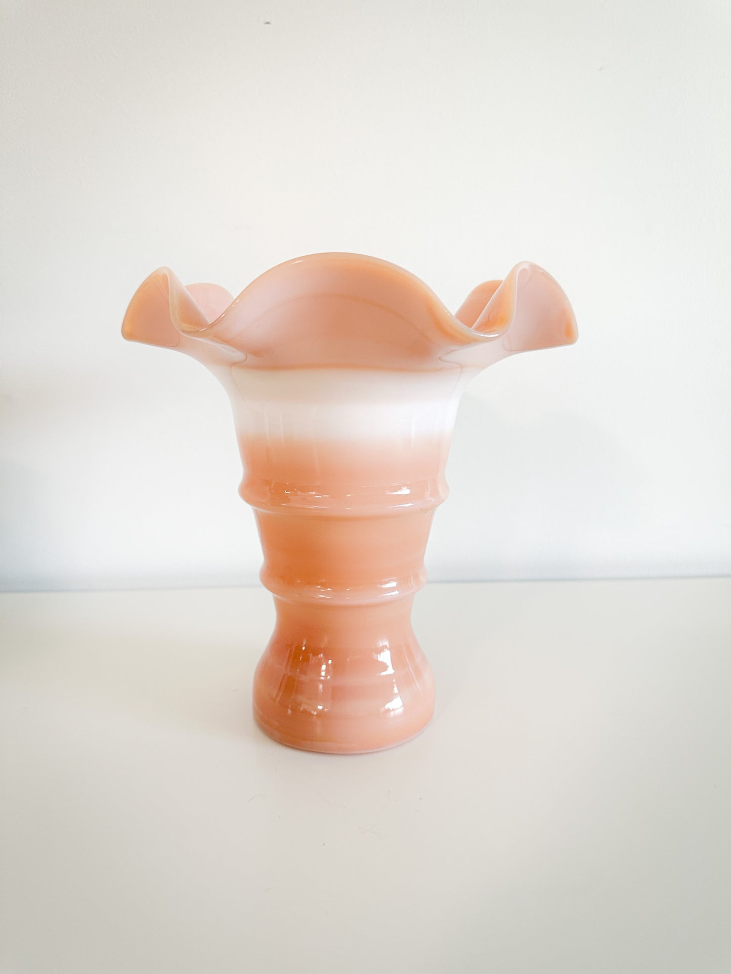 Vintage Slag Glass Vase AltaGlass Gladioli Pattern | Vintage Art Glass Vase