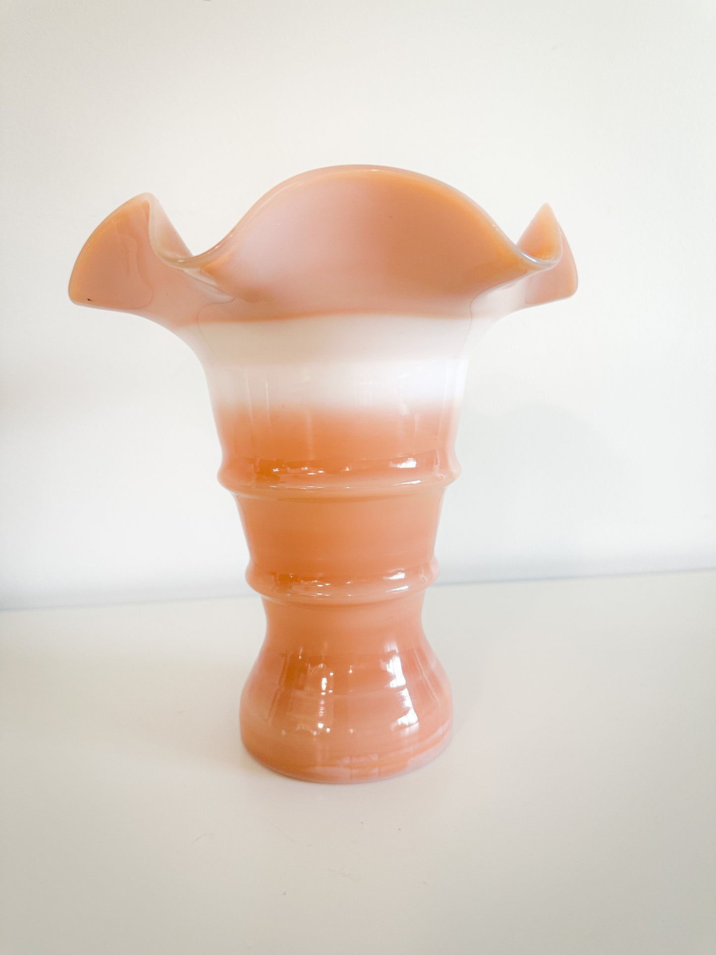 Vintage Slag Glass Vase AltaGlass Gladioli Pattern | Vintage Art Glass Vase