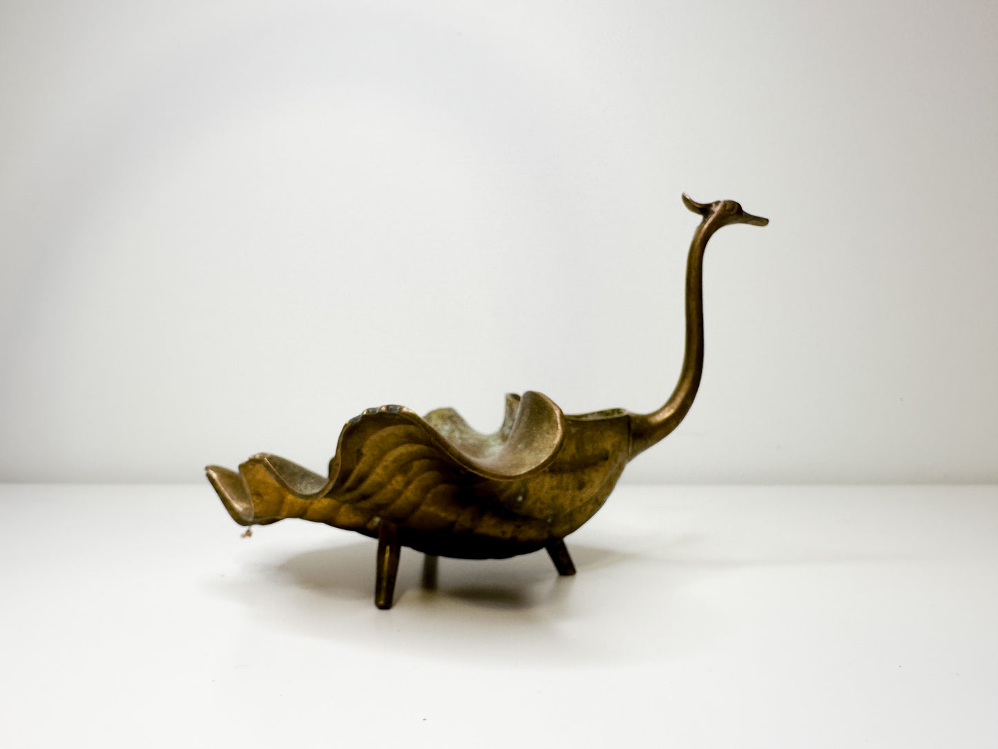 Vintage Brass Peacock Footed Trinket Dish | Vintage Trinket Dish