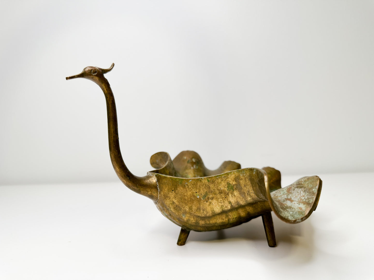 Vintage Brass Peacock Footed Trinket Dish | Vintage Trinket Dish