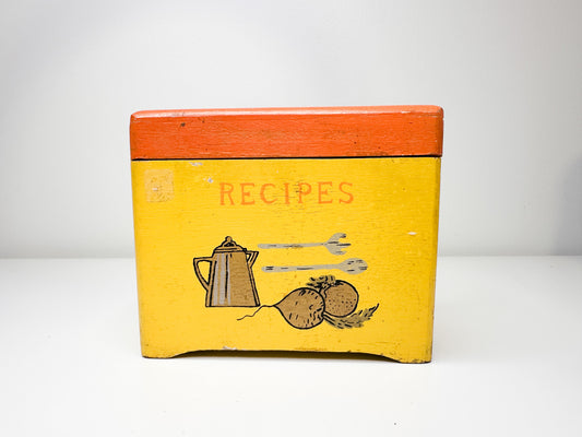 Vintage 1970s Recipe Box | Vintage Wooden recipe box