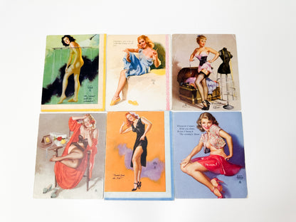 Lot of 6 Original Mutoscope Pin-up Prints by Earl Moran