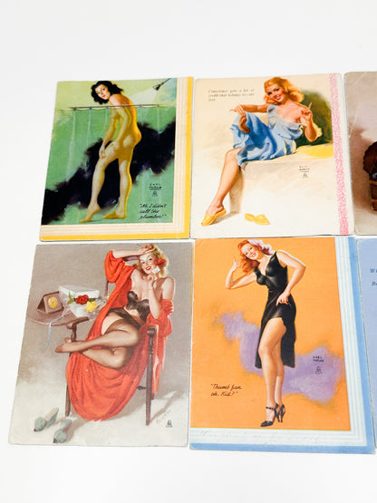 Lot of 6 Original Mutoscope Pin-up Prints by Earl Moran