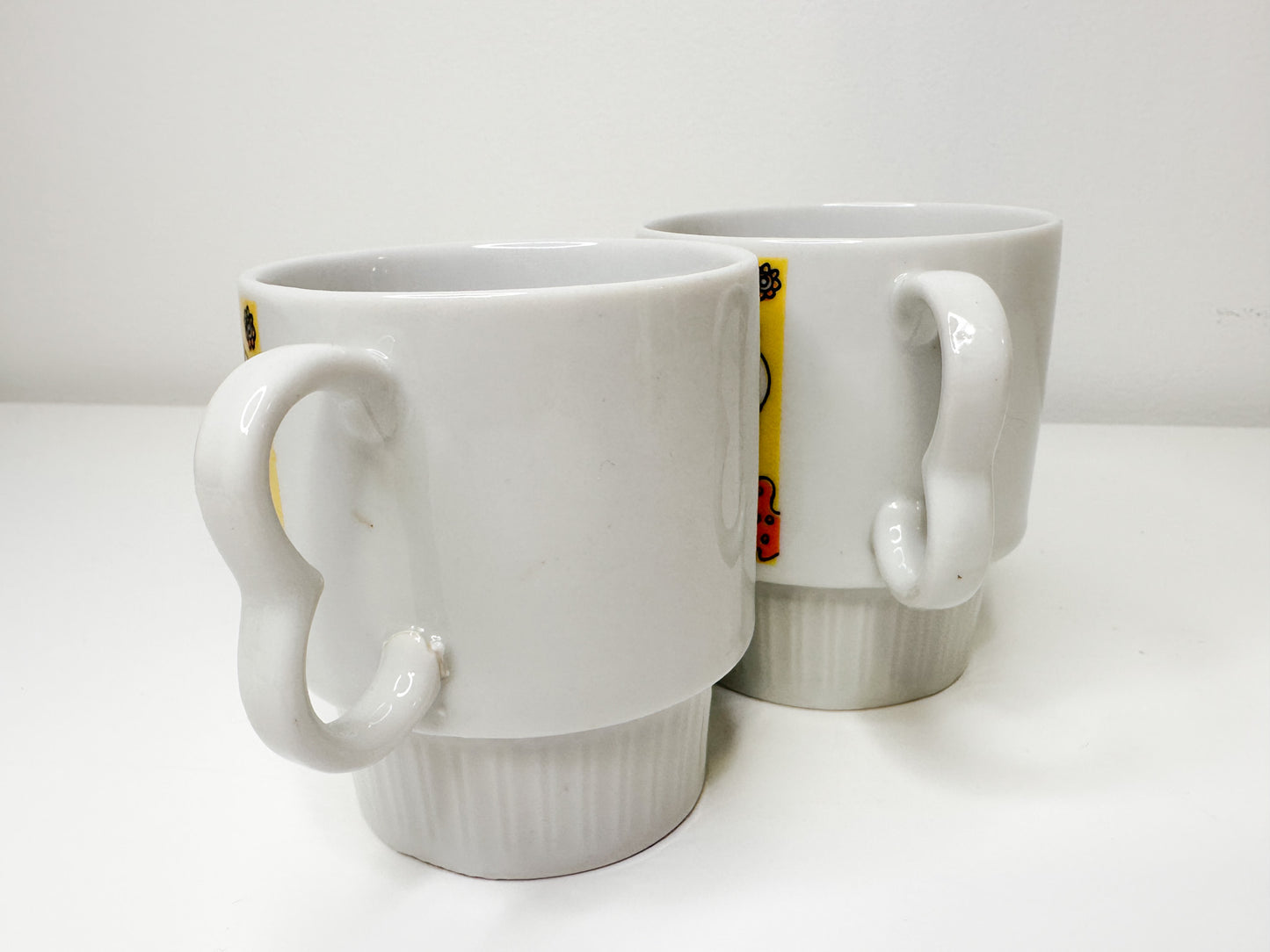 Lot of Two Vintage 1970s Stacking Mugs | Made in Japan