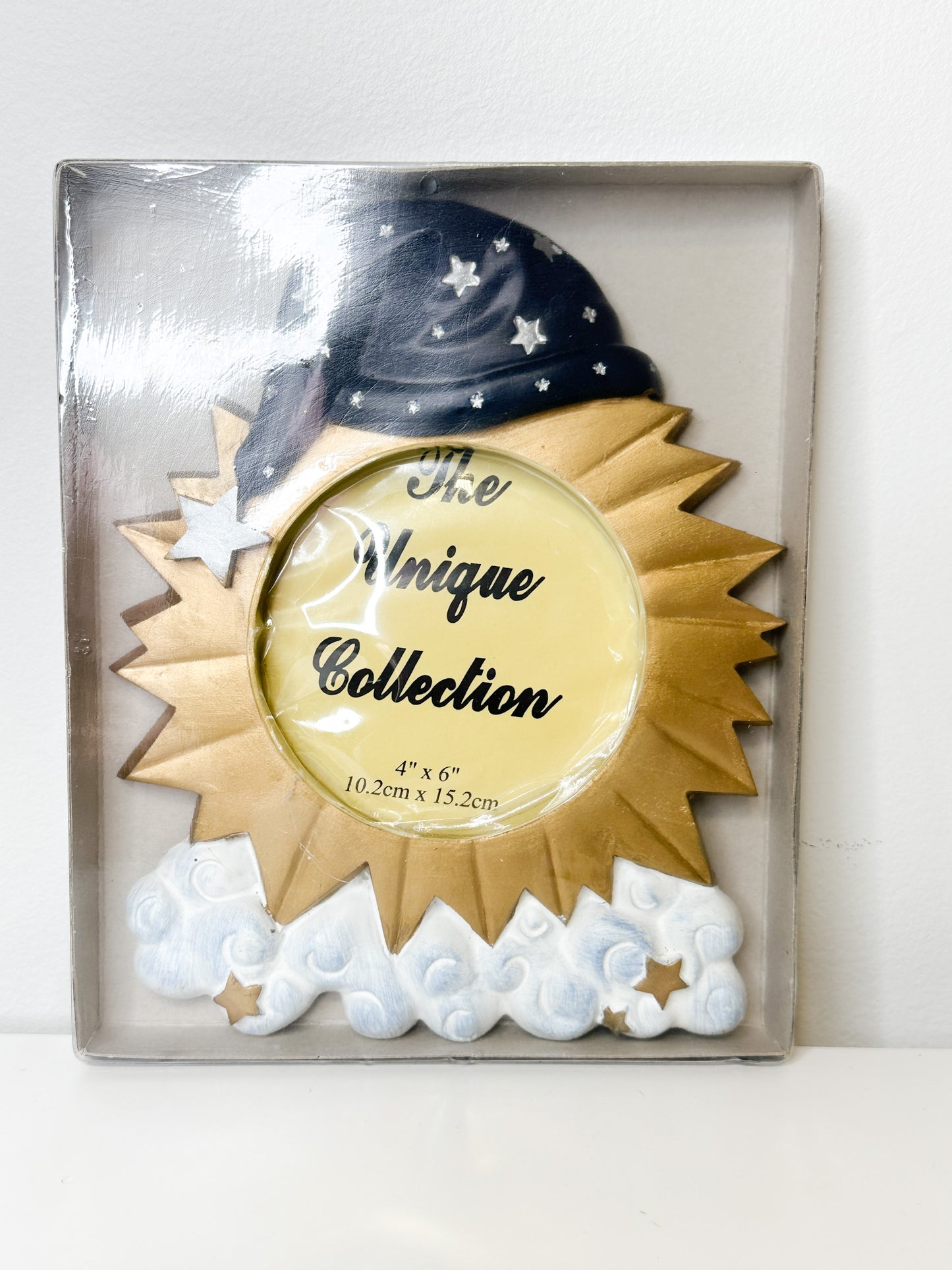 Sun and Stars Picture Frame | Oval Nigthtime Picture Frame | painted with Oval Opening