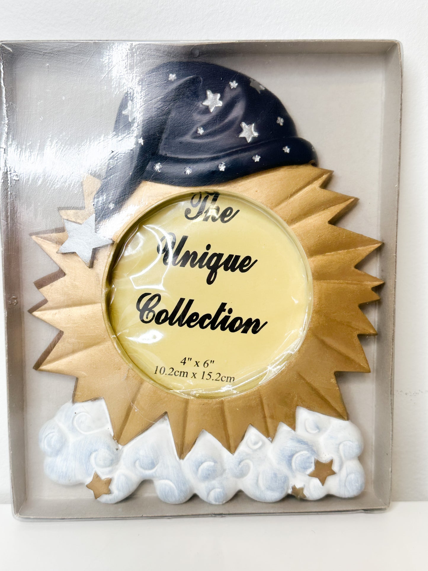 Sun and Stars Picture Frame | Oval Nigthtime Picture Frame | painted with Oval Opening