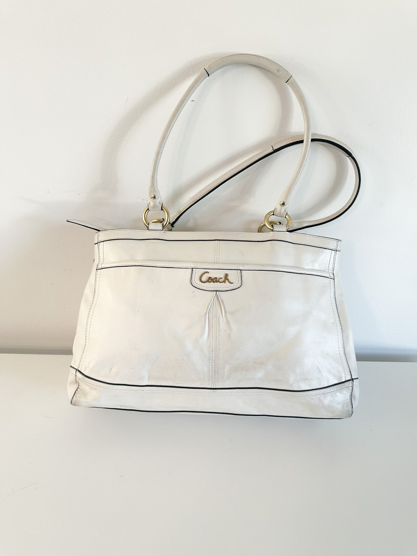 COACH Park Leather Double Handle, Pearl Bag, F19728