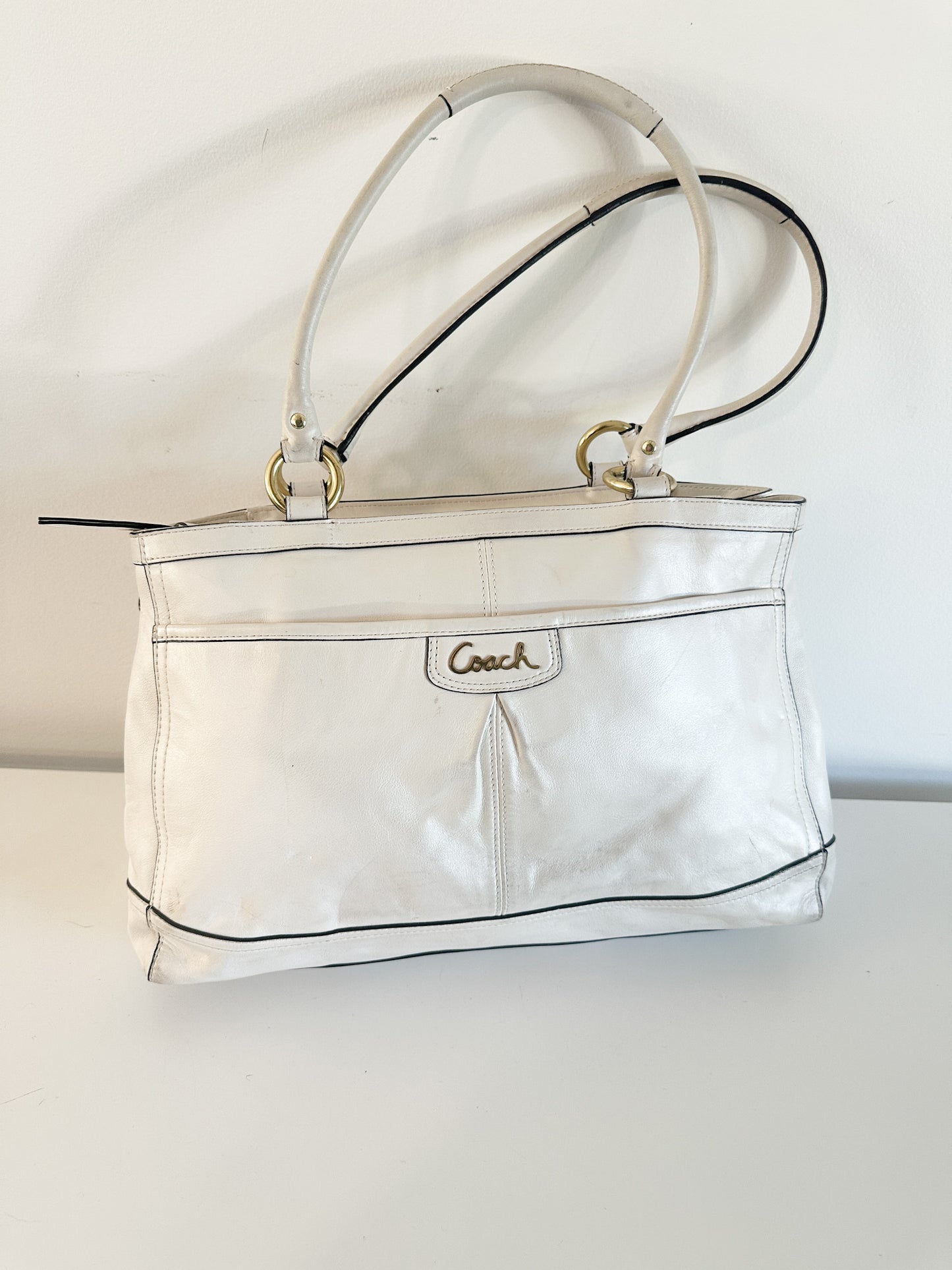 COACH Park Leather Double Handle, Pearl Bag, F19728