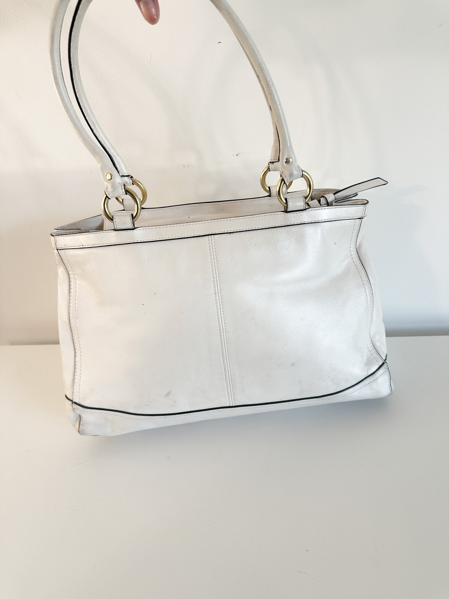 COACH Park Leather Double Handle, Pearl Bag, F19728