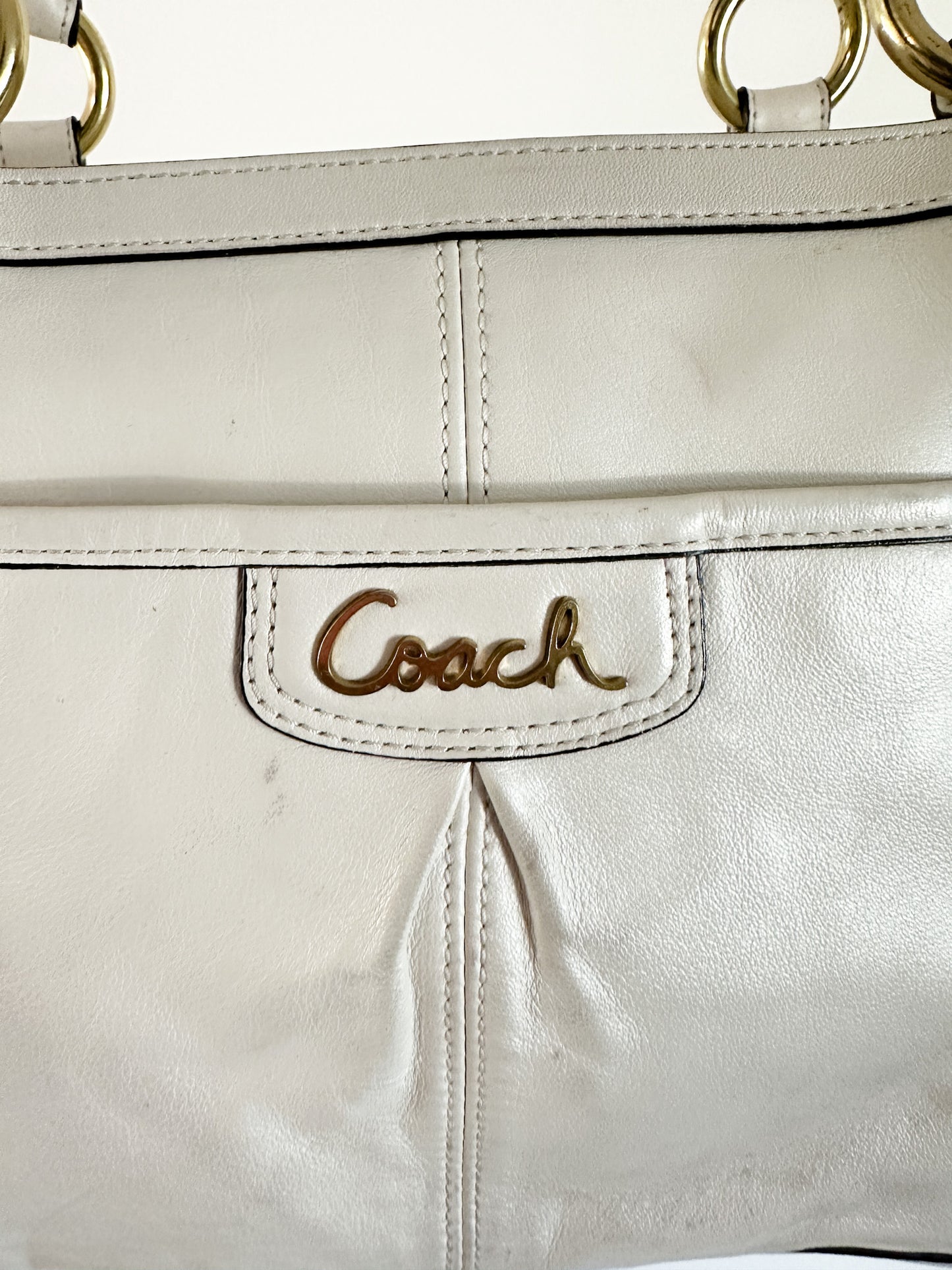 COACH Park Leather Double Handle, Pearl Bag, F19728