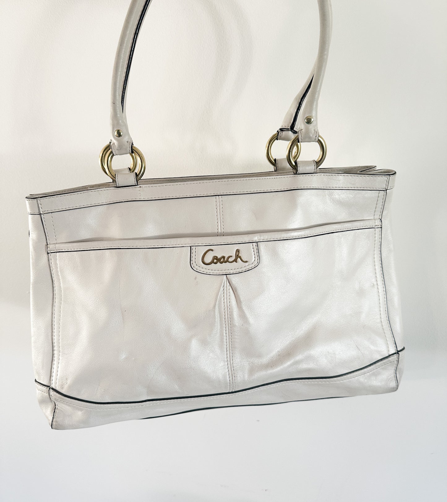 COACH Park Leather Double Handle, Pearl Bag, F19728