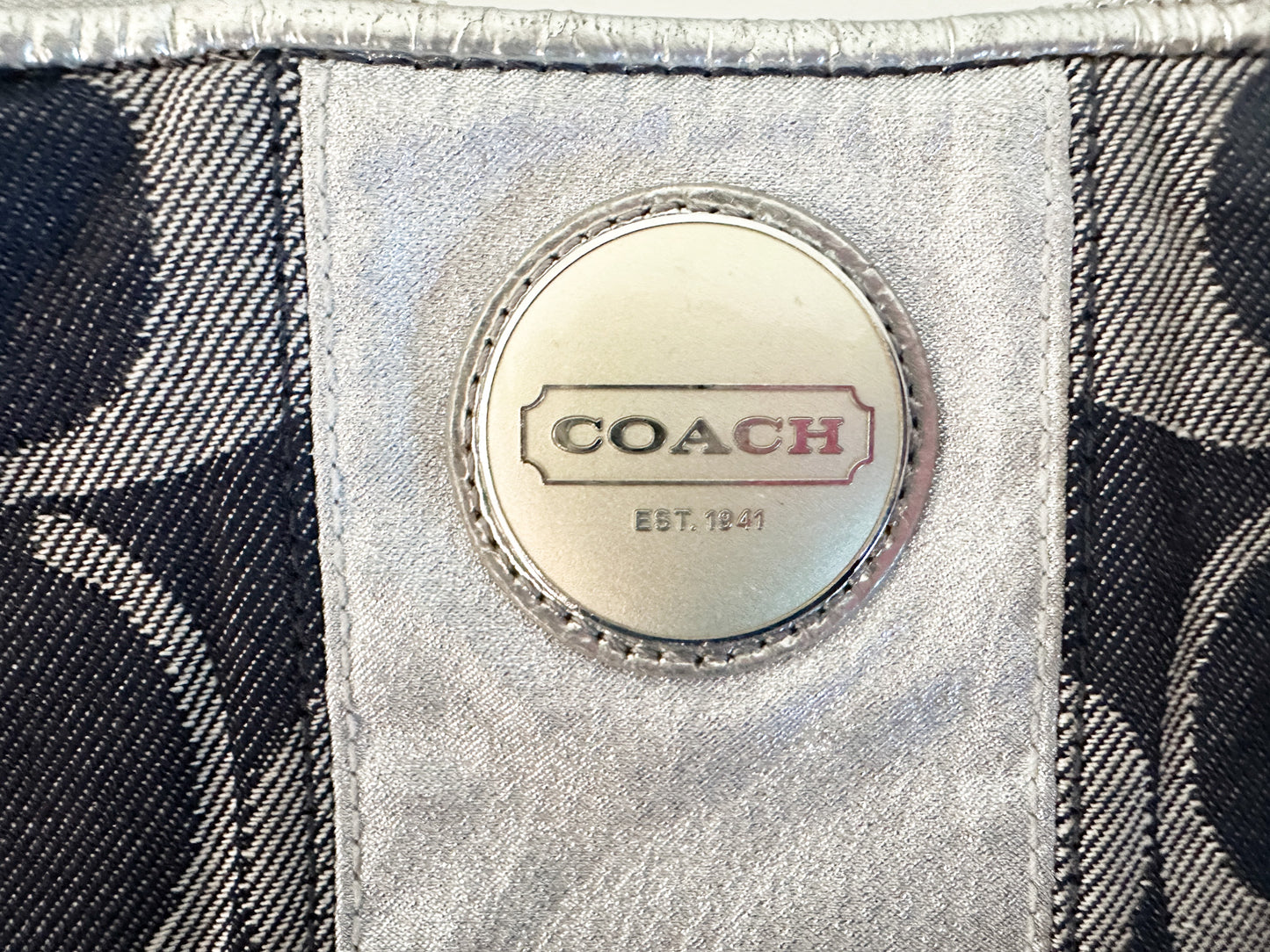 COACH Signature Stripe Demi Crossbody | Vintage Denim and Silver Coach Bag