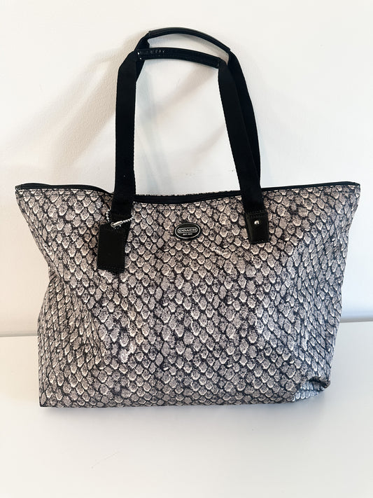 COACH- Ocelot Weekender Snake Print Fabric Tote