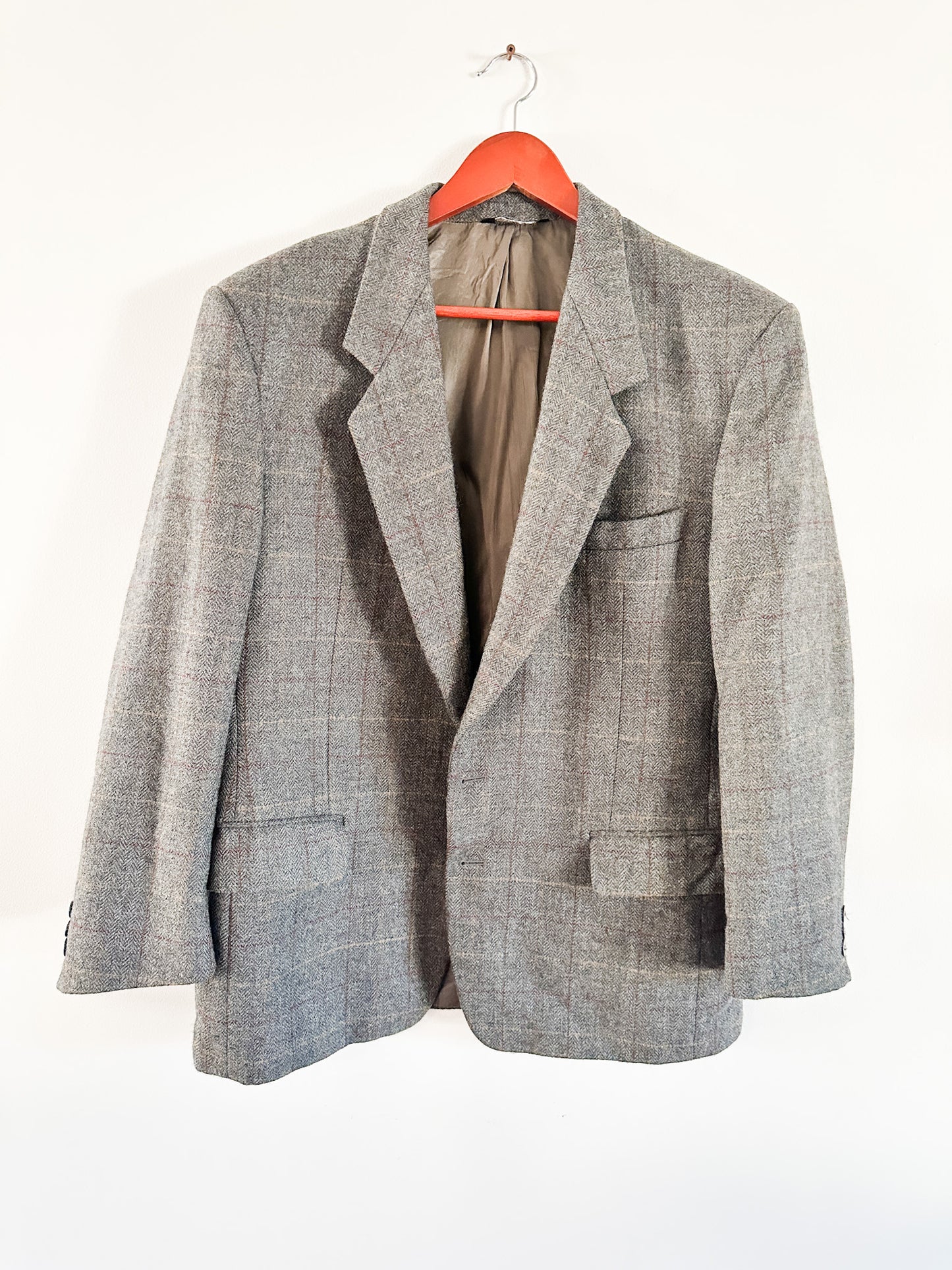 Sanitex S.A. Wool Plaid Blazer| Men's Vintage Wool Plaid Blazer | 42 Short