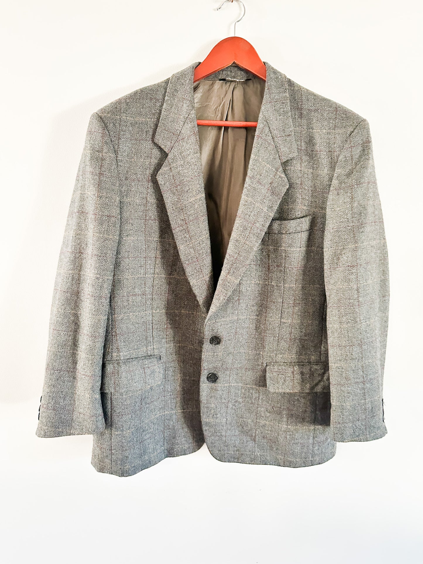 Sanitex S.A. Wool Plaid Blazer| Men's Vintage Wool Plaid Blazer | 42 Short