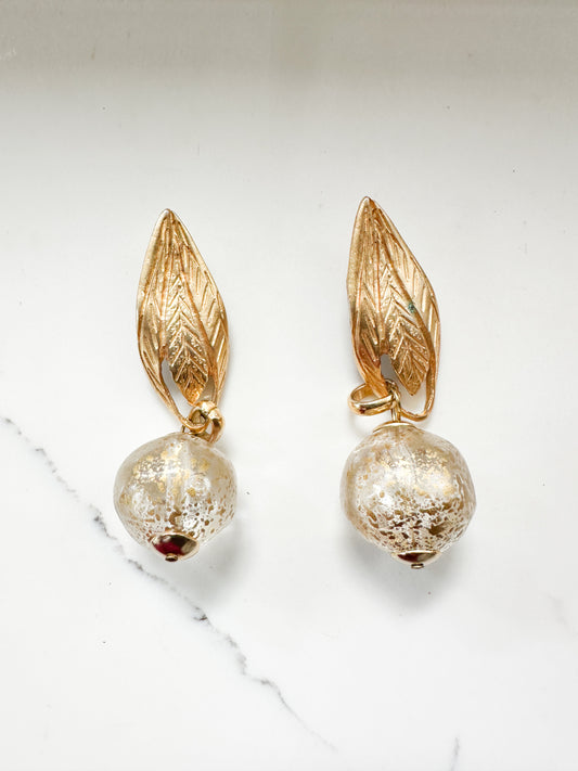 90s Vintage Statement Gold Clip-On Earrings