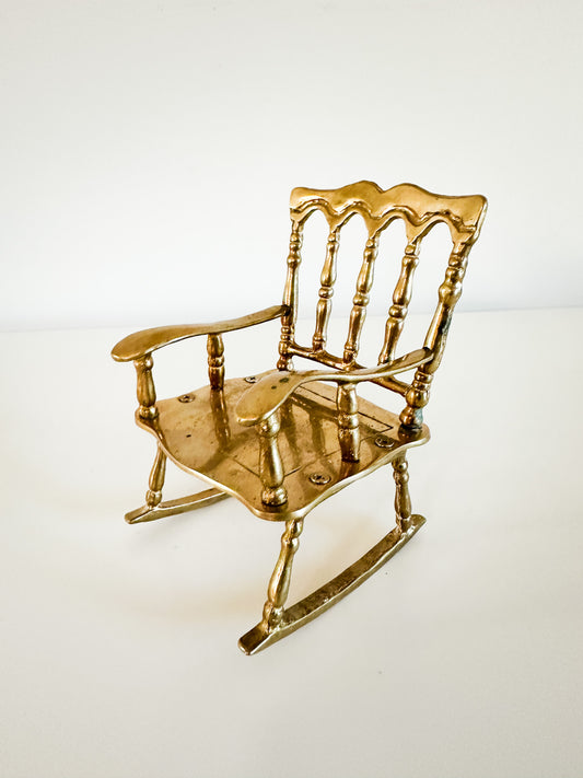 Vintage Brass Rocking Chair | Brass Decorative Rocking Chair