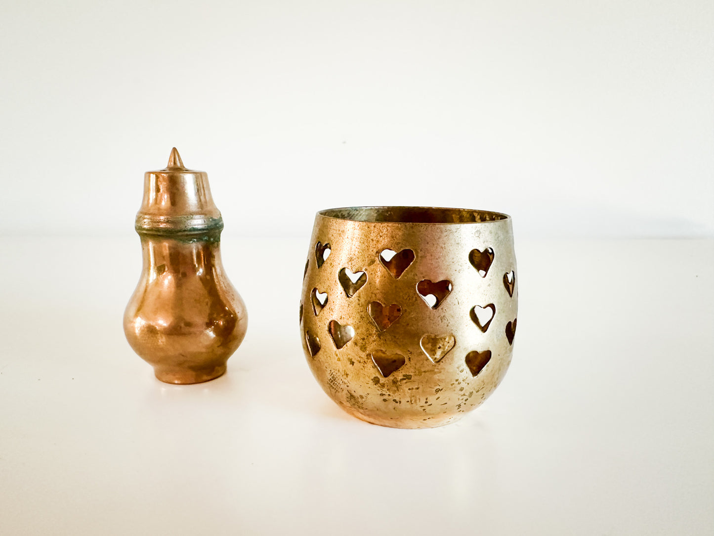 Brass Lot of Candle Tealight Holder and Pepper Shaker