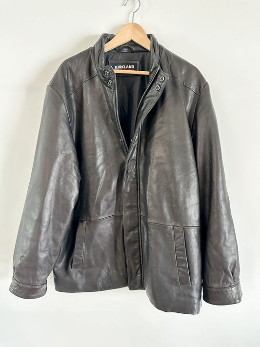 Y2K Kirkland Leather Jacket | Vintage Leather Jacket Size: Large