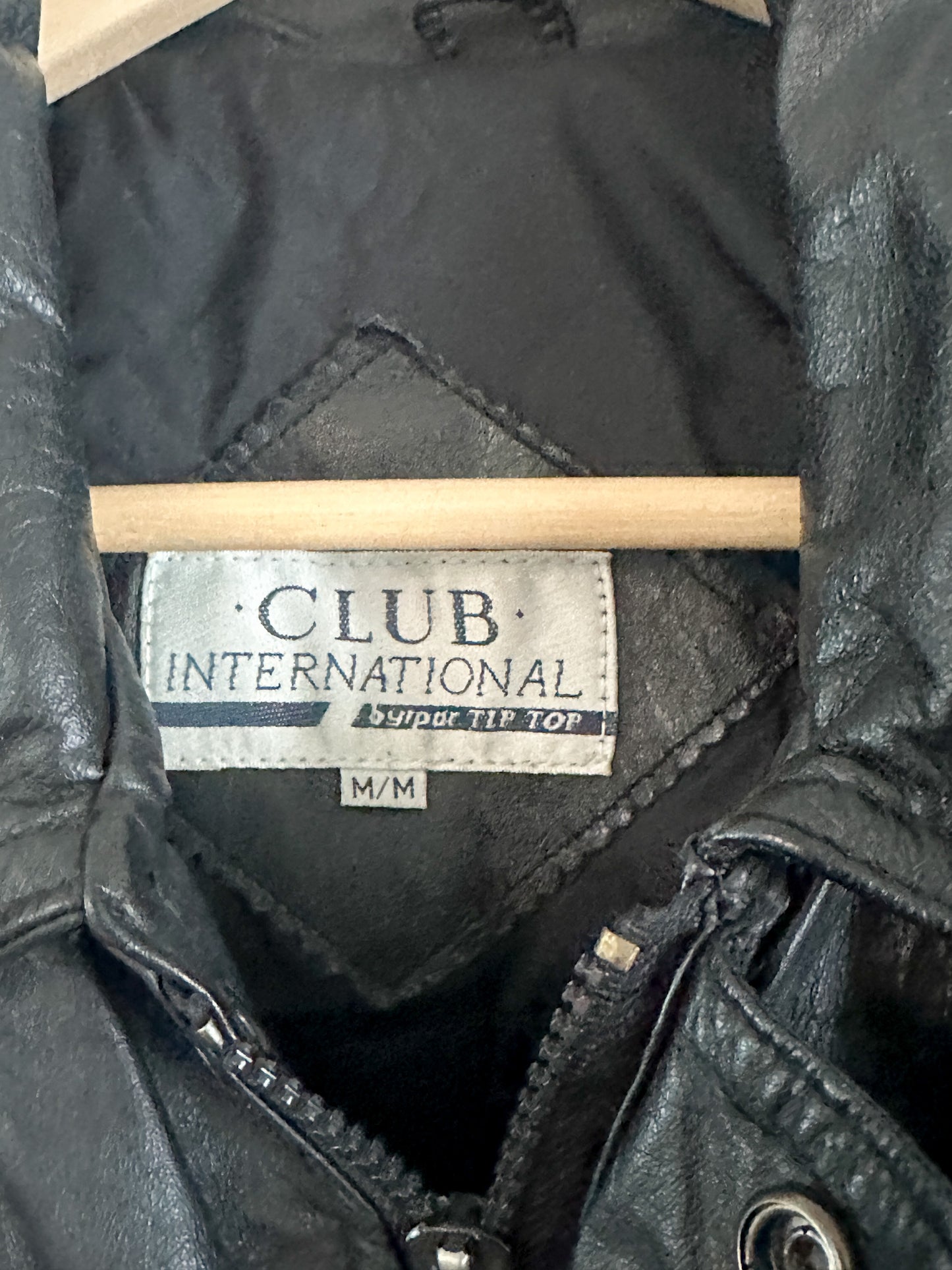 Y2K Club International Leather Jacket | Vintage Bomber Style Leather Jacket Size: Medium