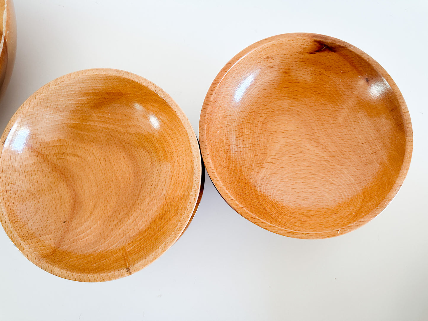 Vintage Bariboocraft Wooden Bowl With Six Made in Japan Side Wooden Bowl