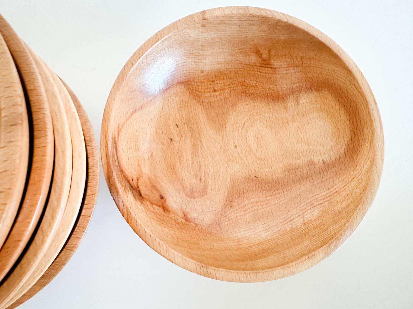 Vintage Bariboocraft Wooden Bowl With Six Made in Japan Side Wooden Bowl