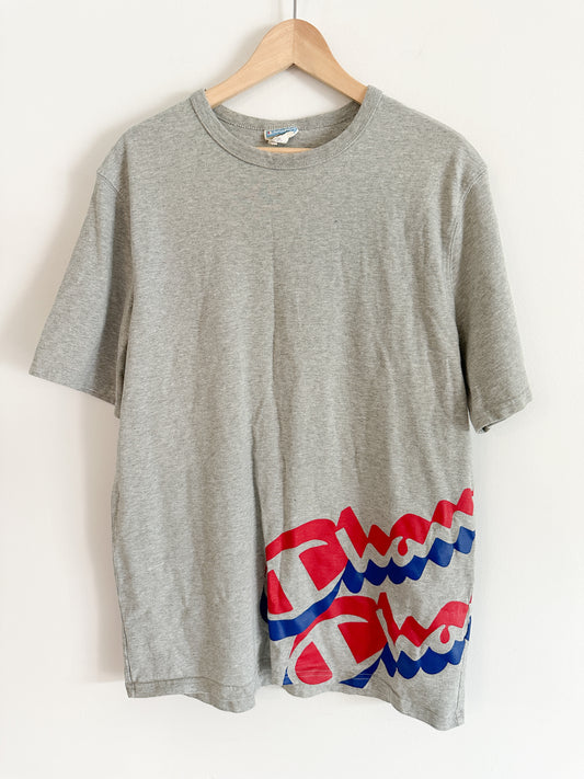 Vintage Gray Champion T-shirt | Size: XL| Printed Tee