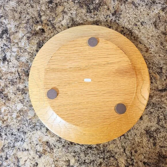 Vintage Wooden Pocket Change Oak Tray Coin Bowl, With Green Felt Lining, Mancave