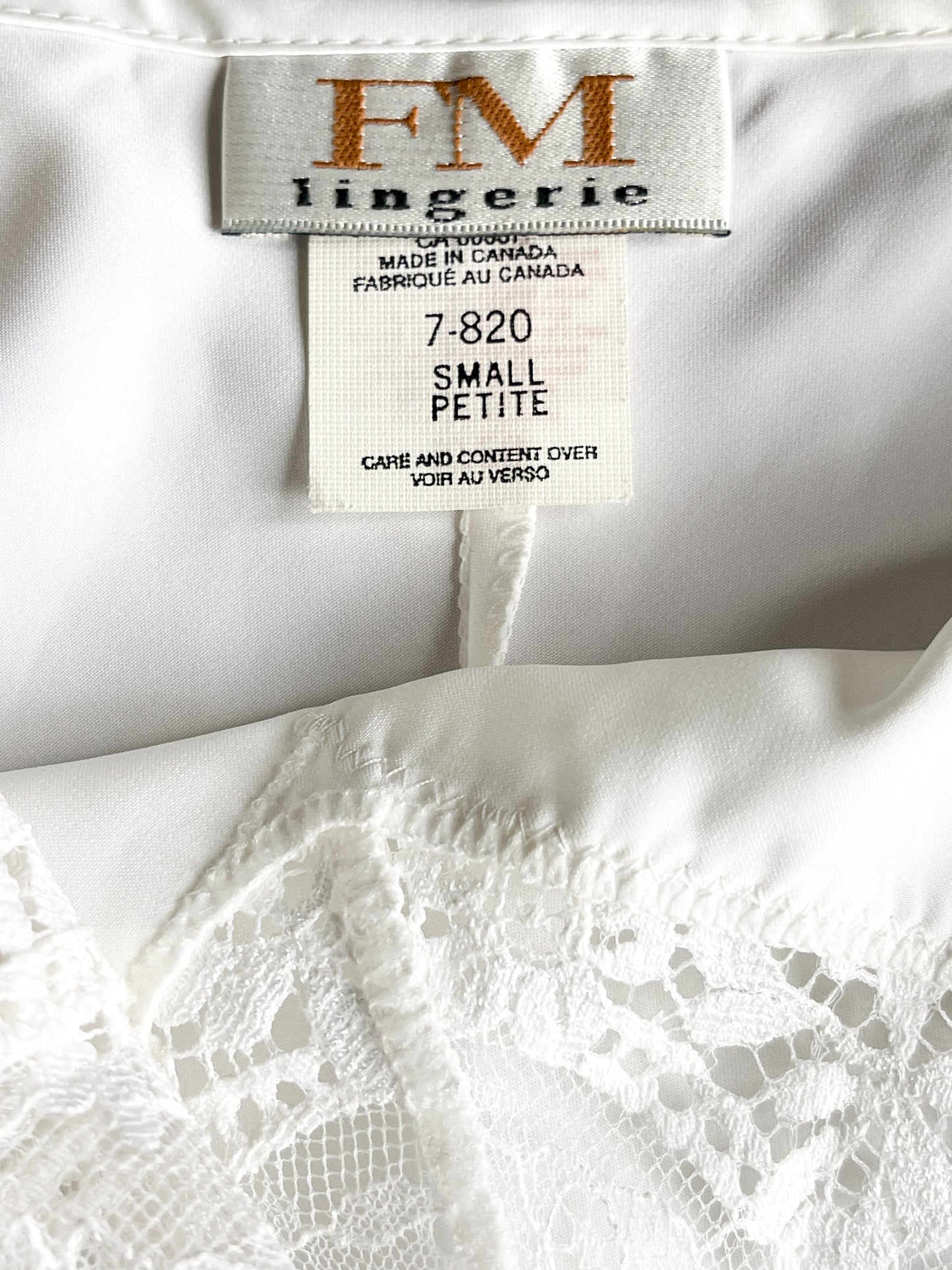 Vintage FM Lingerie Full Length White Negligee/Nightgown