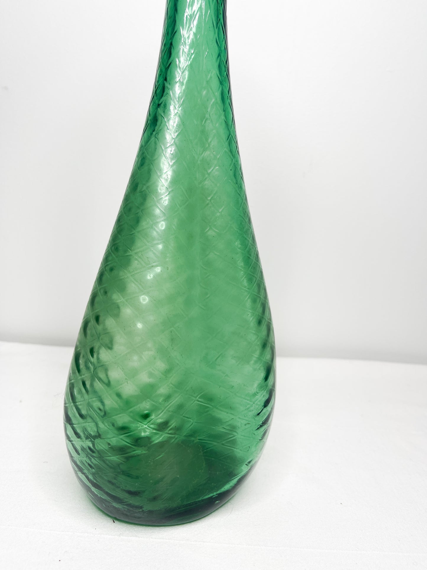 Vintage Empoli Green Florentine Glass Bottle