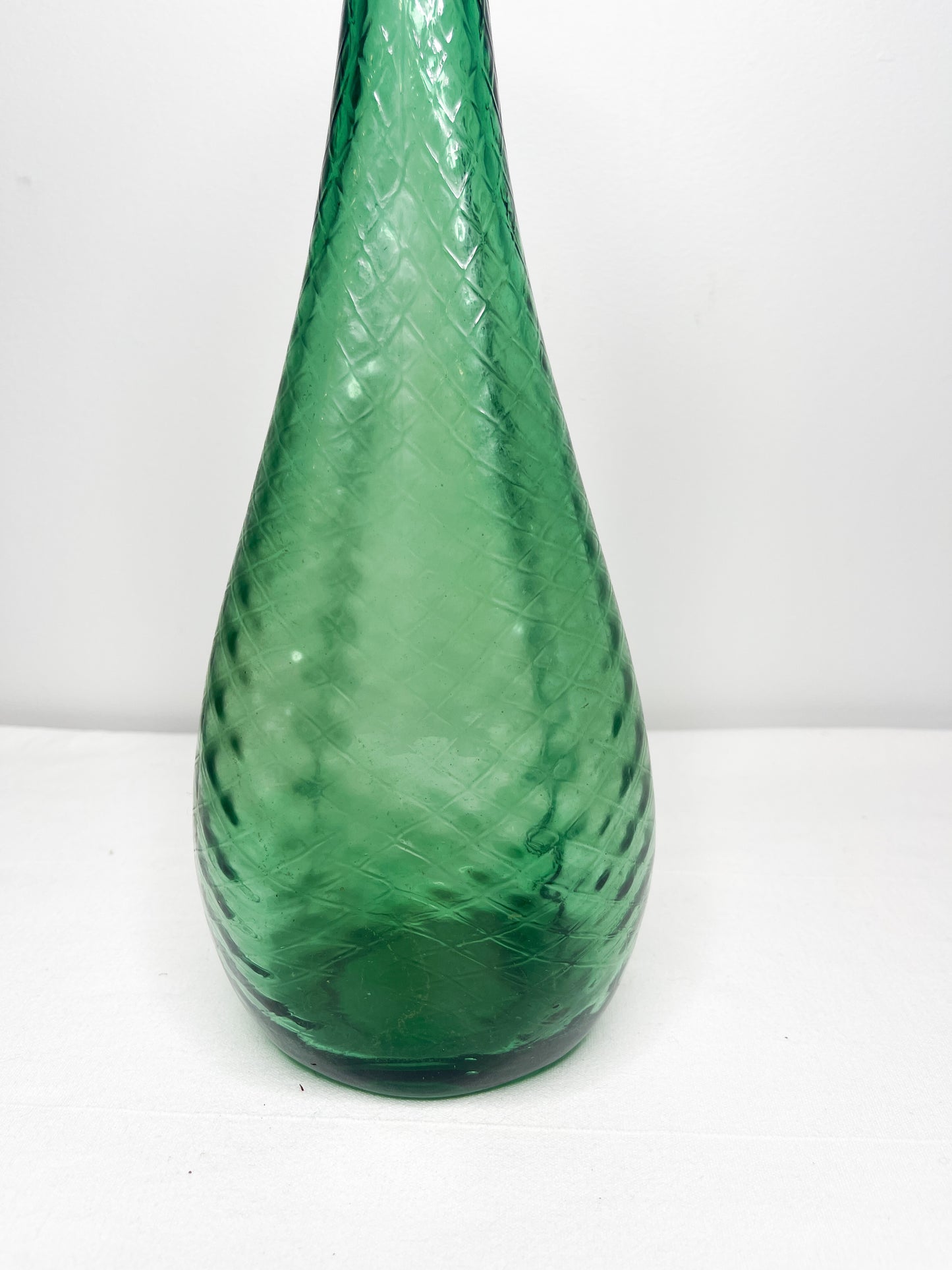 Vintage Empoli Green Florentine Glass Bottle