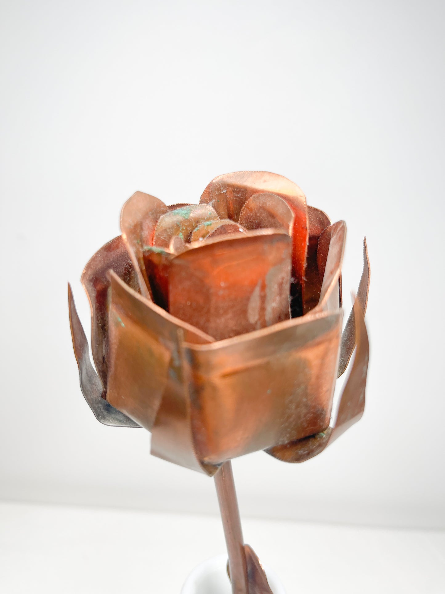 Vintage Single Stem Copper Rose