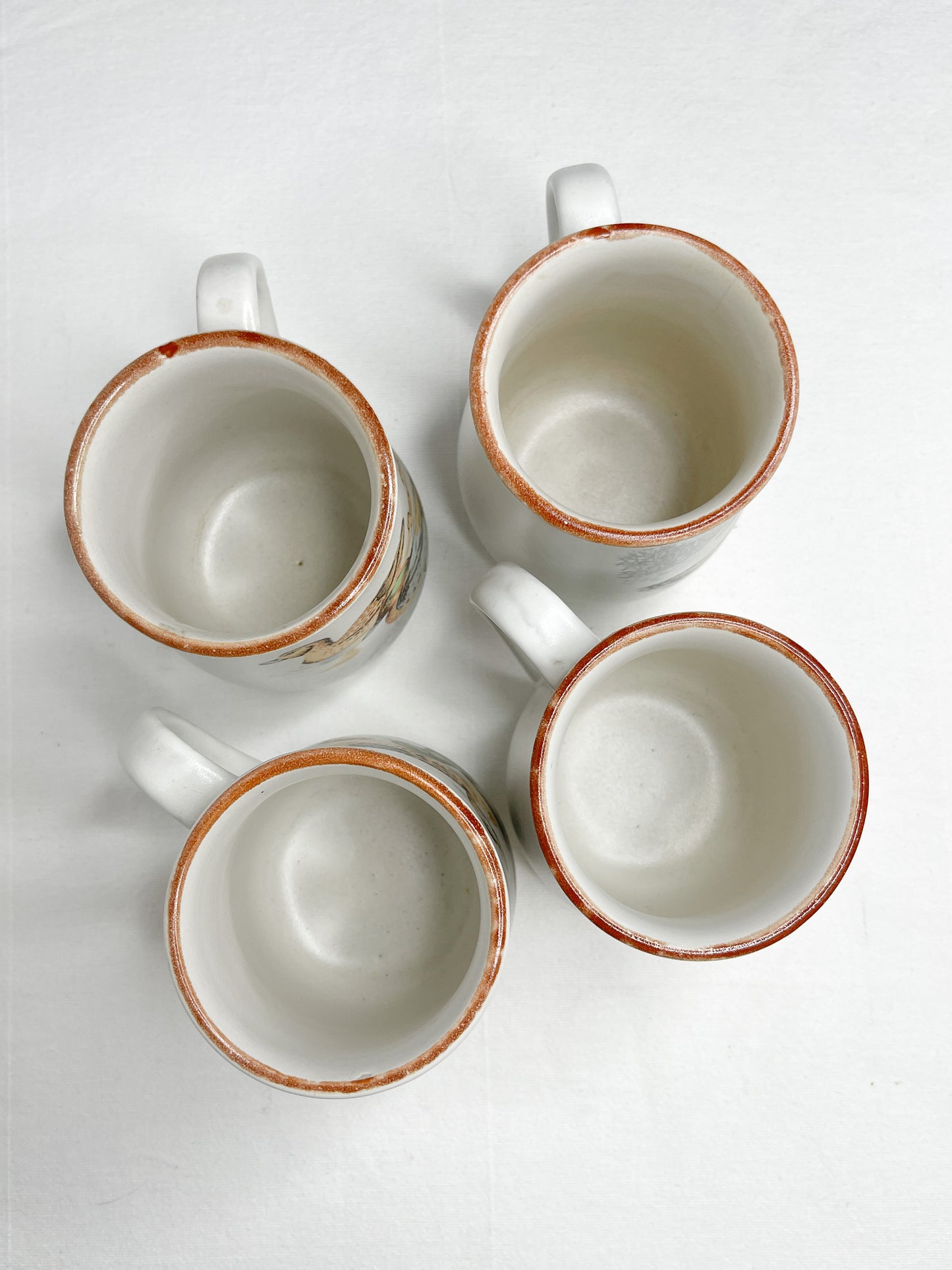 Vintage Stoneware Mugs with Duck motif| Shelduck Northcraft Korea Ceramic Mugs| MCM cups| BOHO Stoneware mugs with Ducks