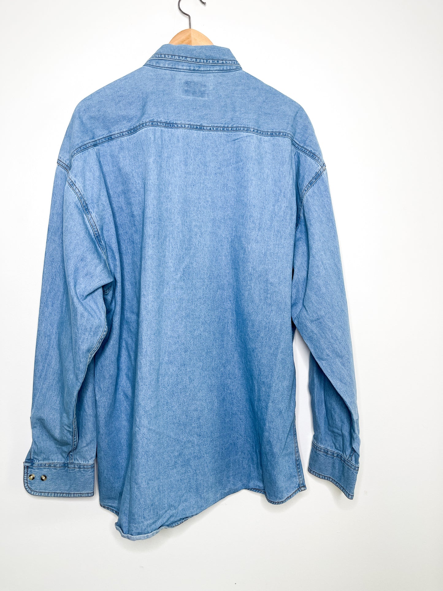 Vintage Queen's School of Business Denim Shirt| Denim shirt| Long sleeve Denim Shirt|