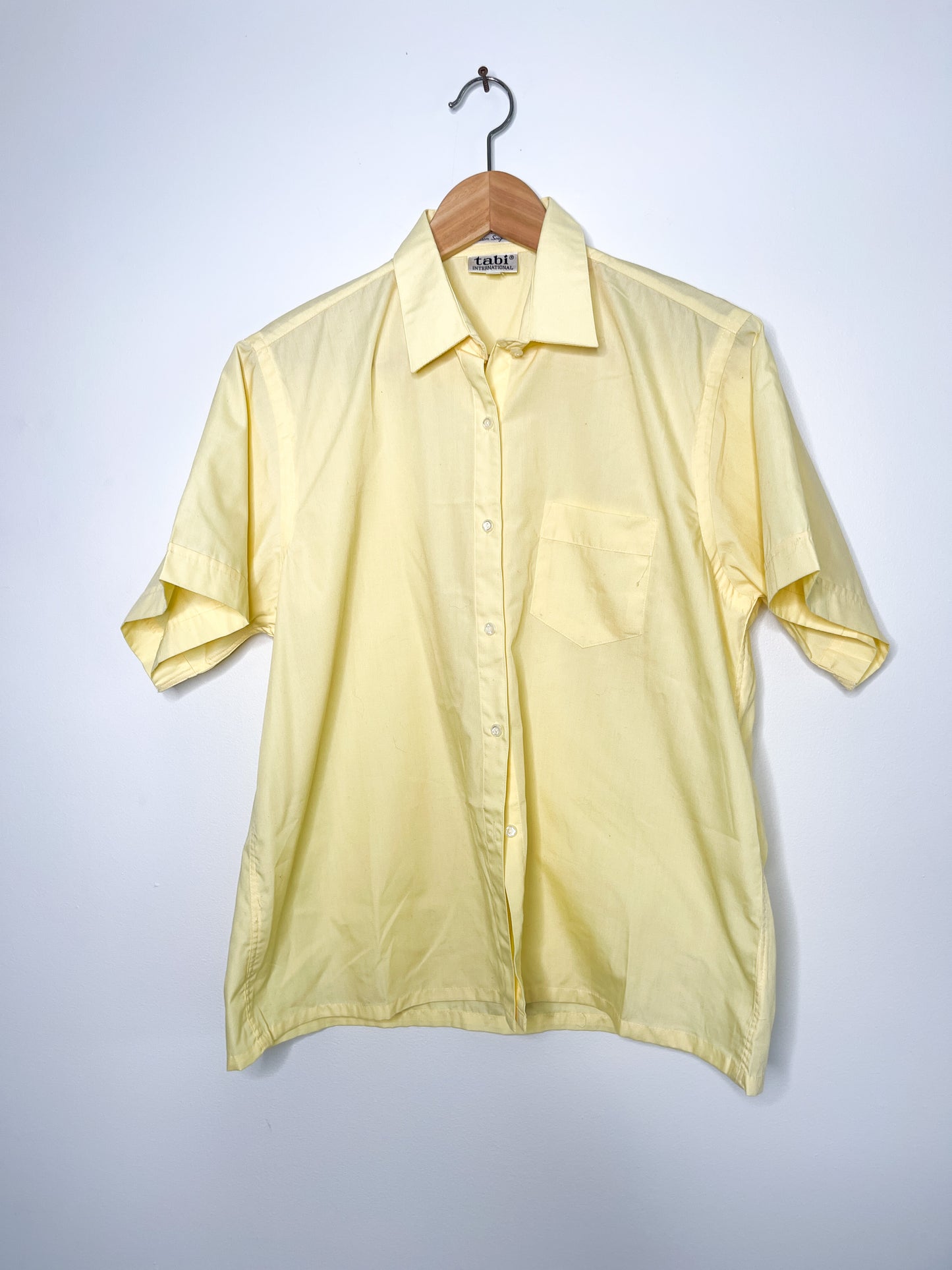 Vintage Tabi International Yellow Blouse| Vintage Summer Blouse | Vintage Button front blouse with pockets