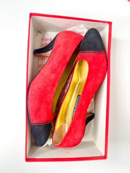 Vintage Andrea Pfister for Holt Renfrew | 1980s Red Ladies Shoes|Made In Italy Shoes| Red Shoes |Vintage Luxury Shoes| Lightly Used Shoes