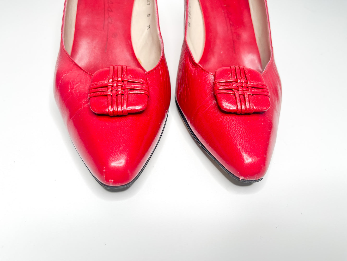 Vintage Caressa Pumps | 1980s Red Ladies Shoes| Edwina Tristan for Caressa| Red Shoes | Leather Pumps