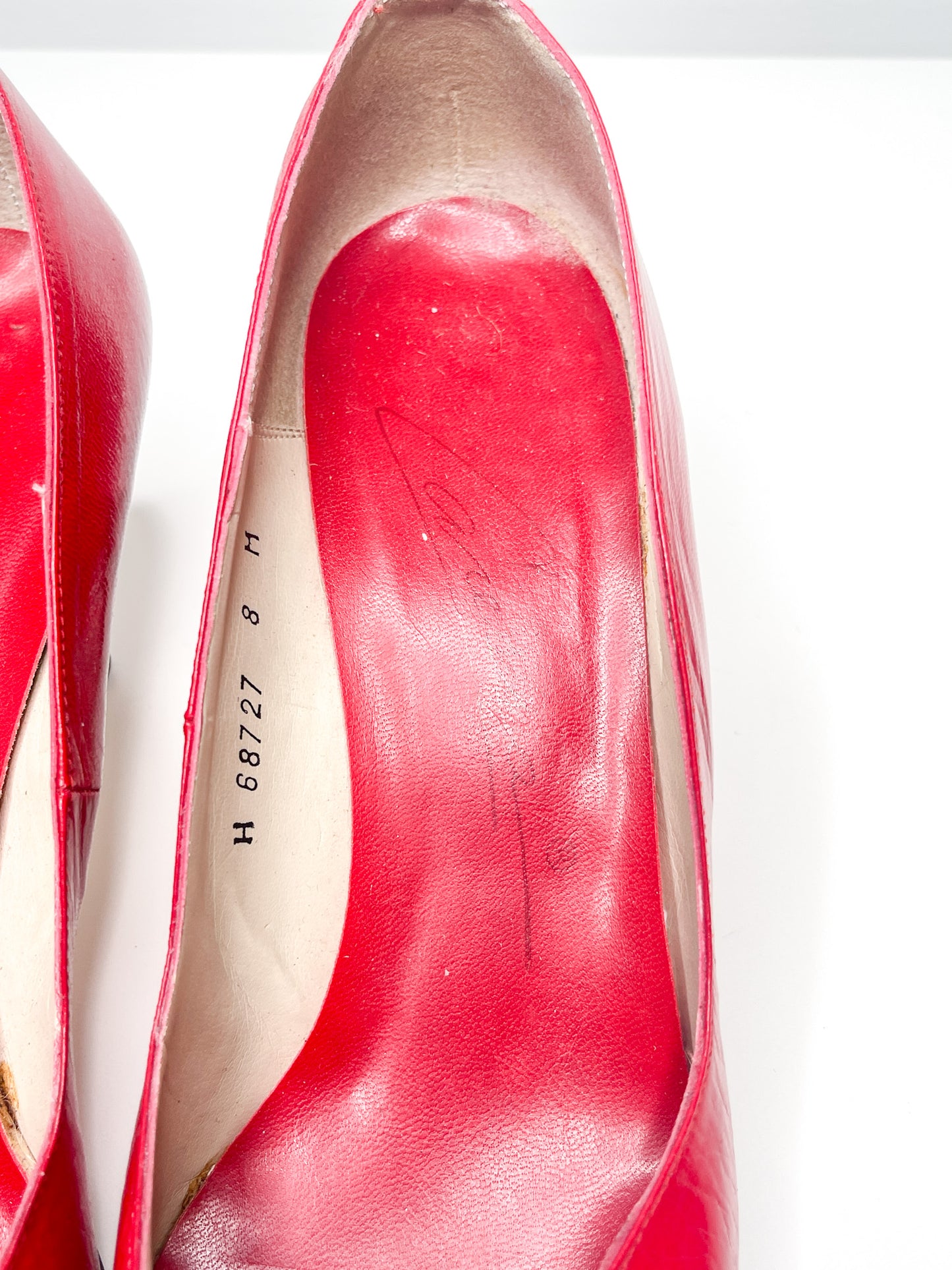 Vintage Caressa Pumps | 1980s Red Ladies Shoes| Edwina Tristan for Caressa| Red Shoes | Leather Pumps