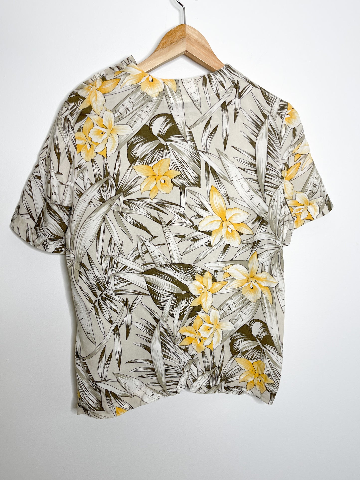 Vintage Hibiscus patterned Blouse | Floral Blouse | Vintage Short Sleeve Blouse | Vintage Hibiscus Blouse