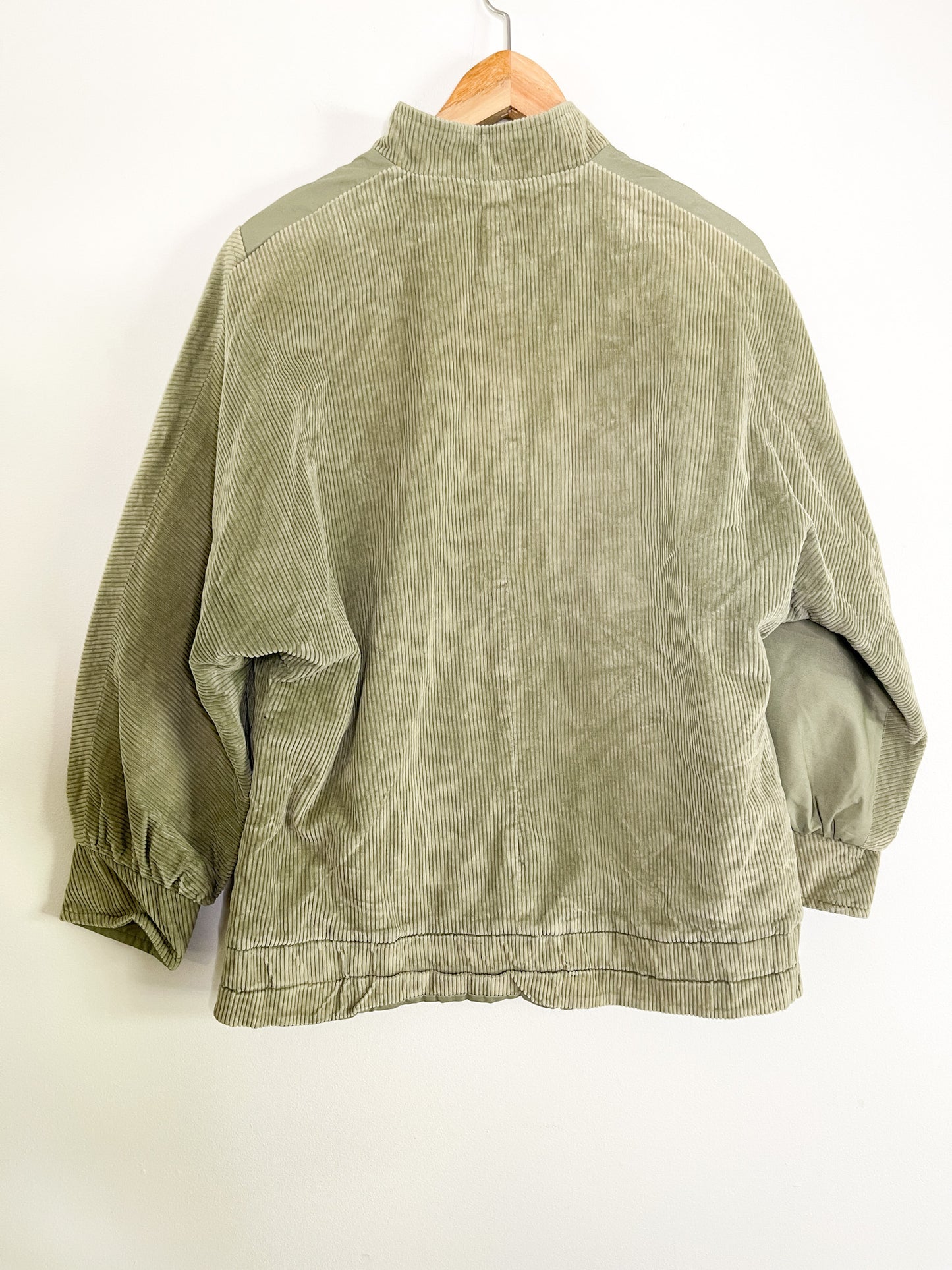 Vintage Sage Green Long Sleeved Reversible Bomber Jacket | Vintage Bomber Jacket