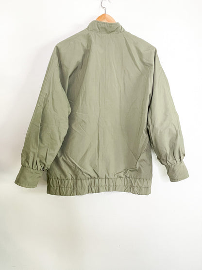 Vintage Sage Green Long Sleeved Reversible Bomber Jacket | Vintage Bomber Jacket